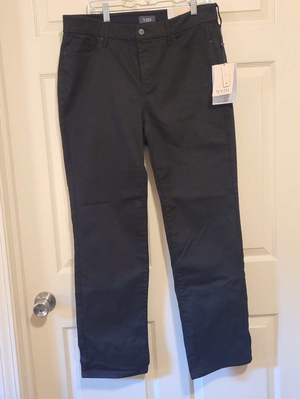 NYDJ Black Straight Leg Pants Large Waist Match NWT
